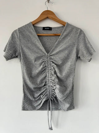 Missguided Grey Ruched Top, preloved