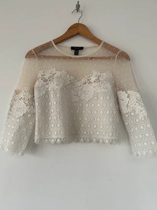 New Look Cream Lace Top Size 8 Petite, preloved