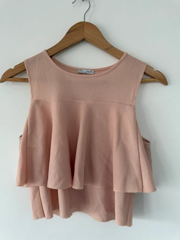 Zara Pink Peplum Top, preloved