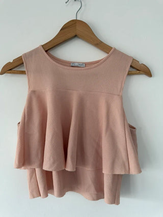 Zara Pink Peplum Top, preloved