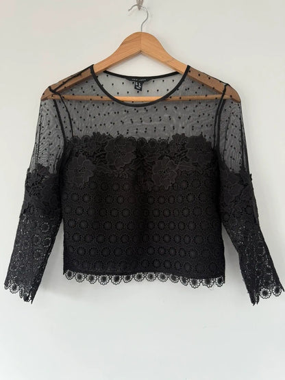 New Look Black Lace Top, preloved