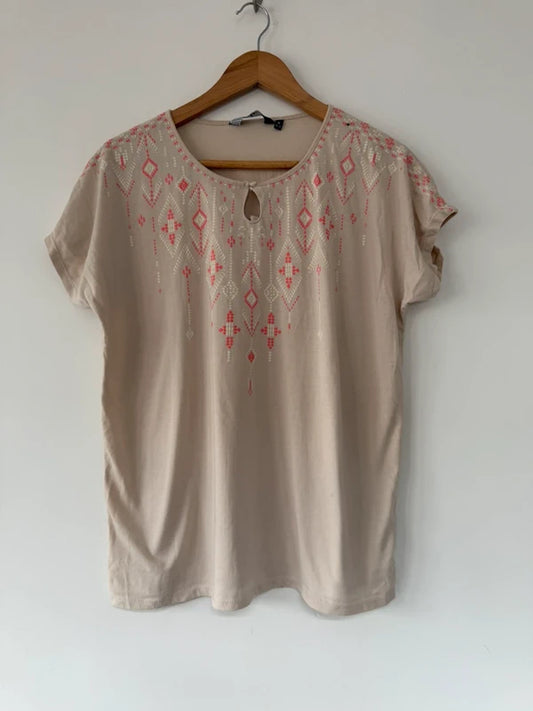 Isle Cream Aztec Patterned Top Size M 14-16, photo 2 of 5