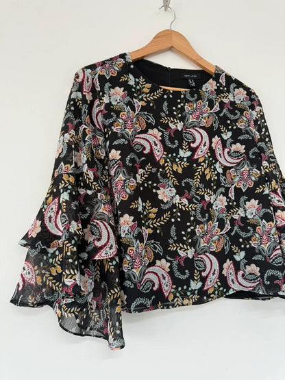 New Look Patterned Black Blouse, photo 2 of 4