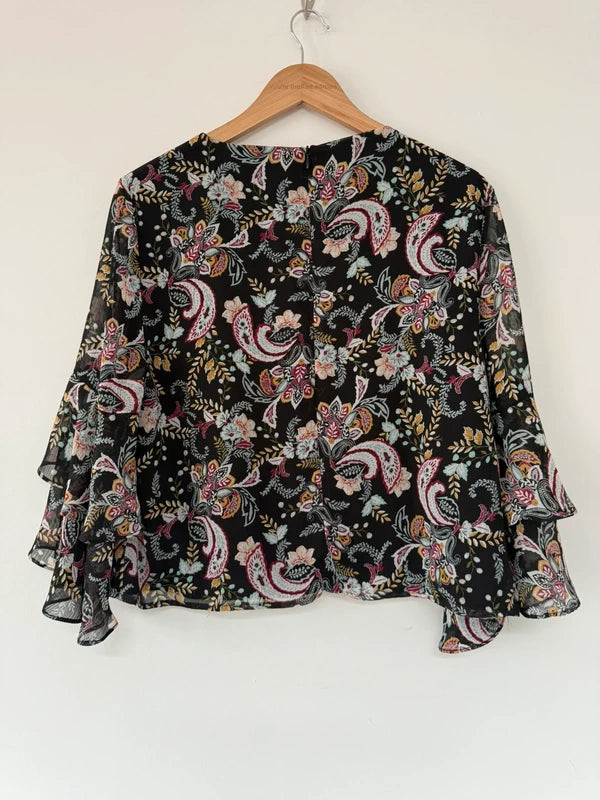 New Look Patterned Black Blouse, photo 4 of 4