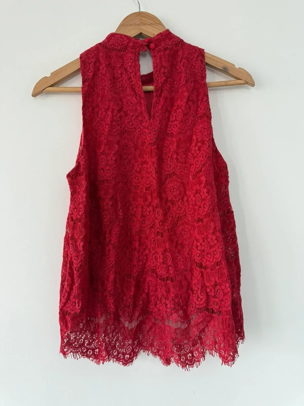 Love Fire Red Lace High Neck Top, photo 5 of 5