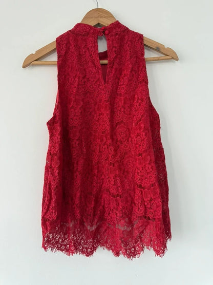 Love Fire Red Lace High Neck Top, photo 5 of 5