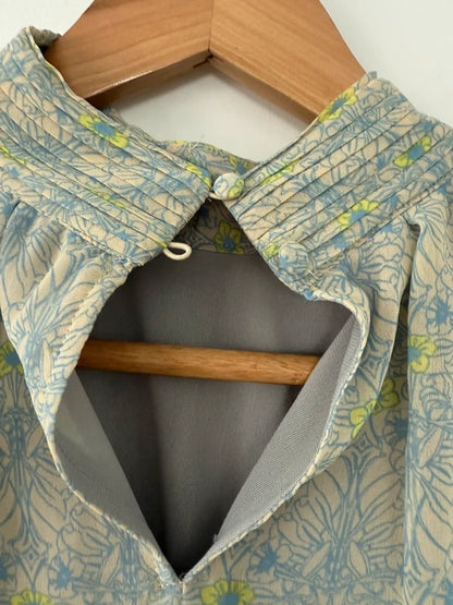 Tu Green Blue Floral Blouse Long Sleeve, photo 4 of 4
