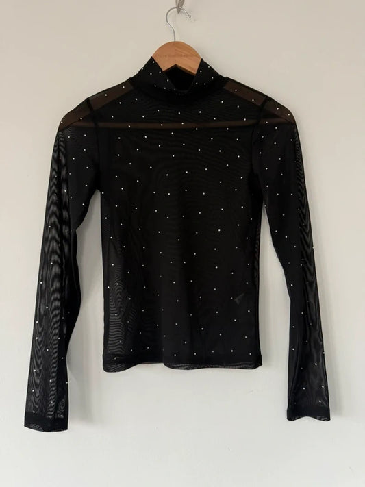 Lipsy Mesh Pearl Top, preloved