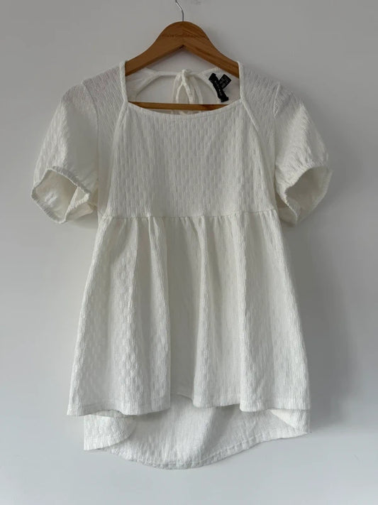 New Look Cream Peplum Top, preloved
