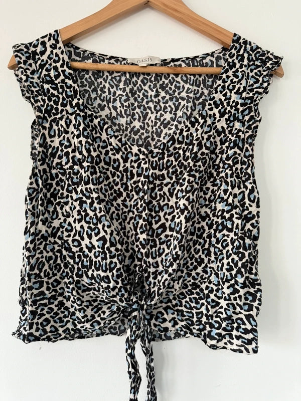 Oasis Leopard Print Top, preloved