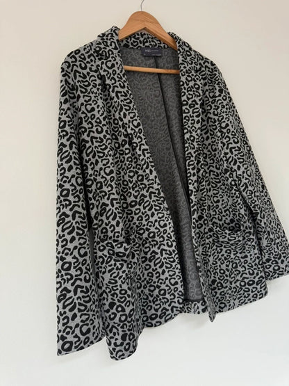 M&S Grey Leopard Print Blazer, photo 2 of 5