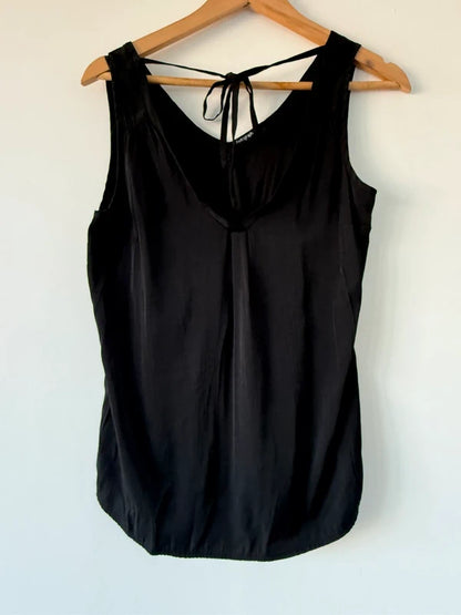 M&S Autograph Black Cami Tie Up Top, preloved