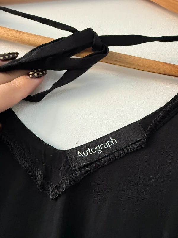 M&S Autograph Black Cami Tie Up Top, photo 3 of 5