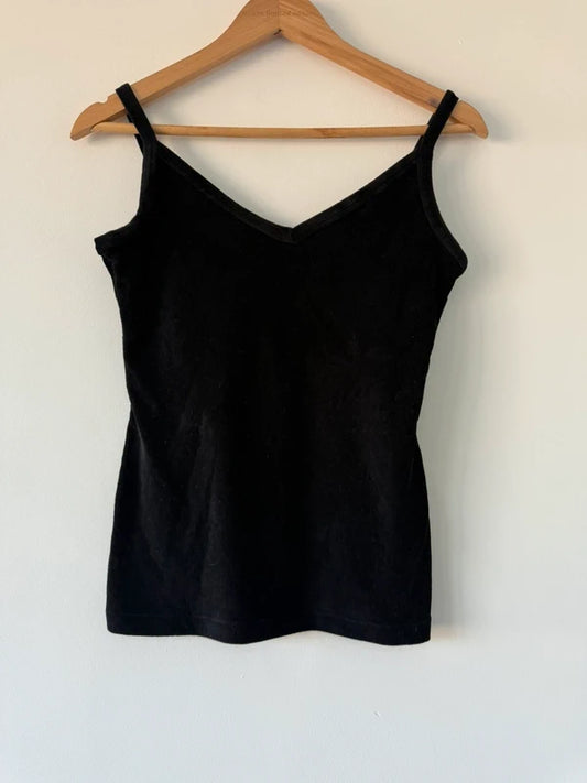 M&S At Michele’s Black Velvet Style Camo Top, preloved