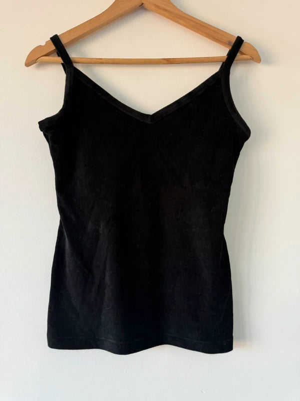 M&S At Michele’s Black Velvet Style Camo Top, photo 2 of 4