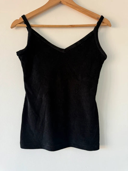 M&S At Michele’s Black Velvet Style Camo Top, photo 2 of 4