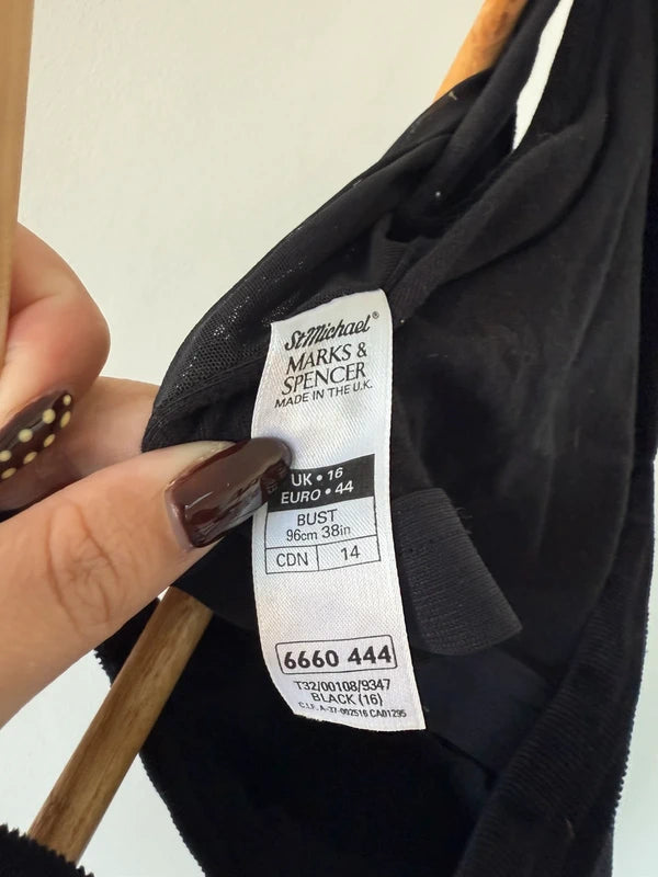 M&S At Michele’s Black Velvet Style Camo Top, photo 4 of 4