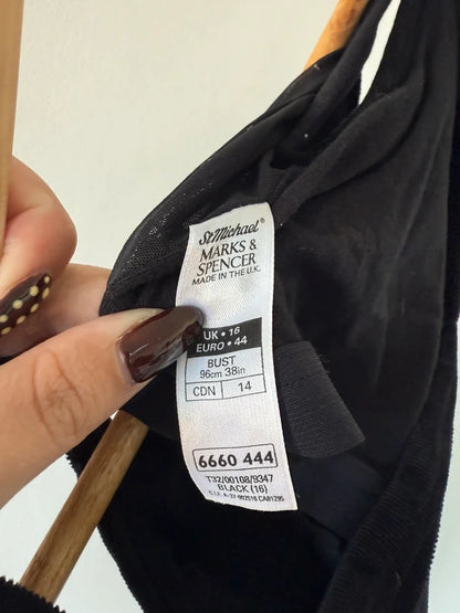 M&S At Michele’s Black Velvet Style Camo Top, photo 4 of 4