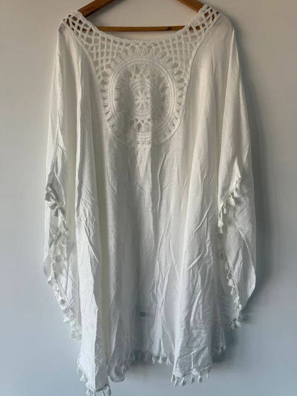 Shein Curve White Cover Up, photo 3 of 5