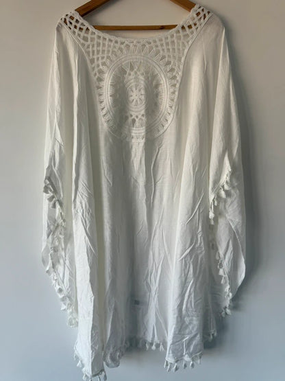 Shein Curve White Cover Up, photo 3 of 5