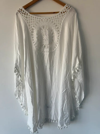 Shein Curve White Cover Up, photo 4 of 5