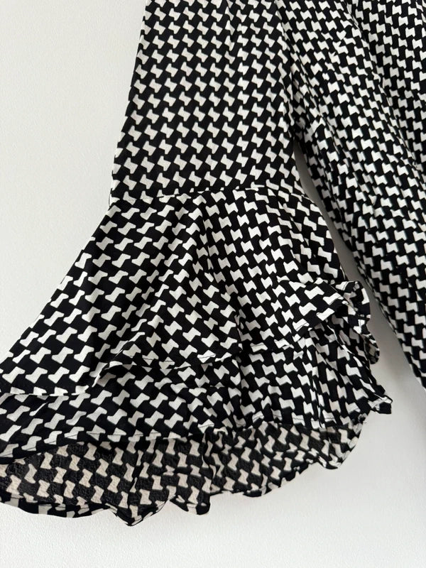 Zara Black and White Patterned Blouse, photo 4 of 5