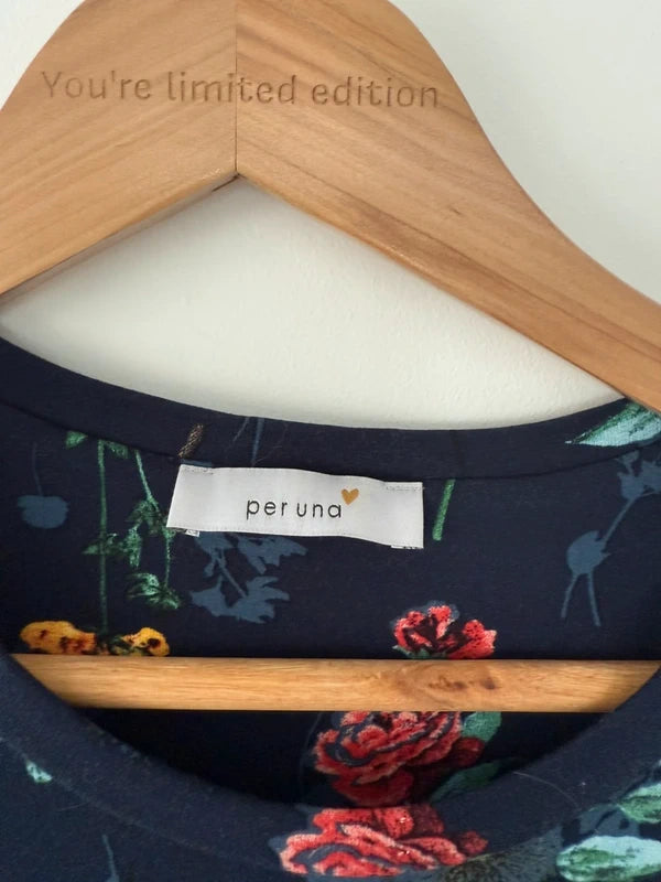 Per Una Navy Floral Long Sleeve Top, photo 3 of 4