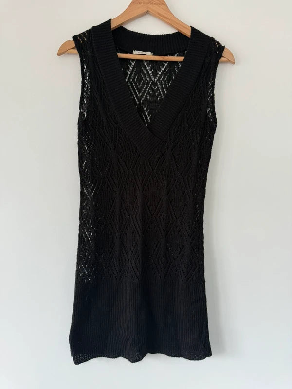 Evie Y2K Crochet Black Style Knitted Dress, photo 4 of 5