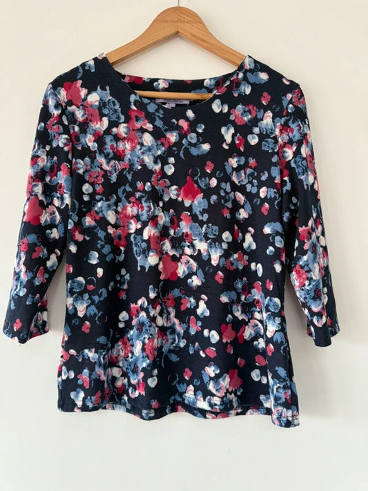 Honor Milburn Navy Floral Top, preloved