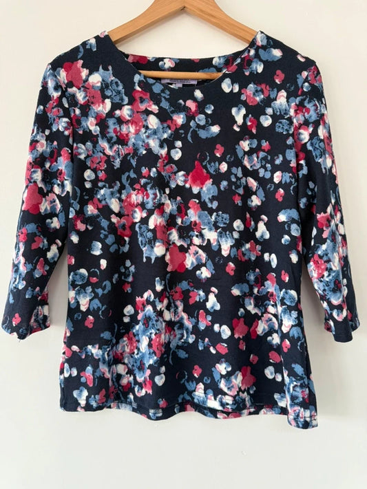 Honor Milburn Navy Floral Top, photo 2 of 3