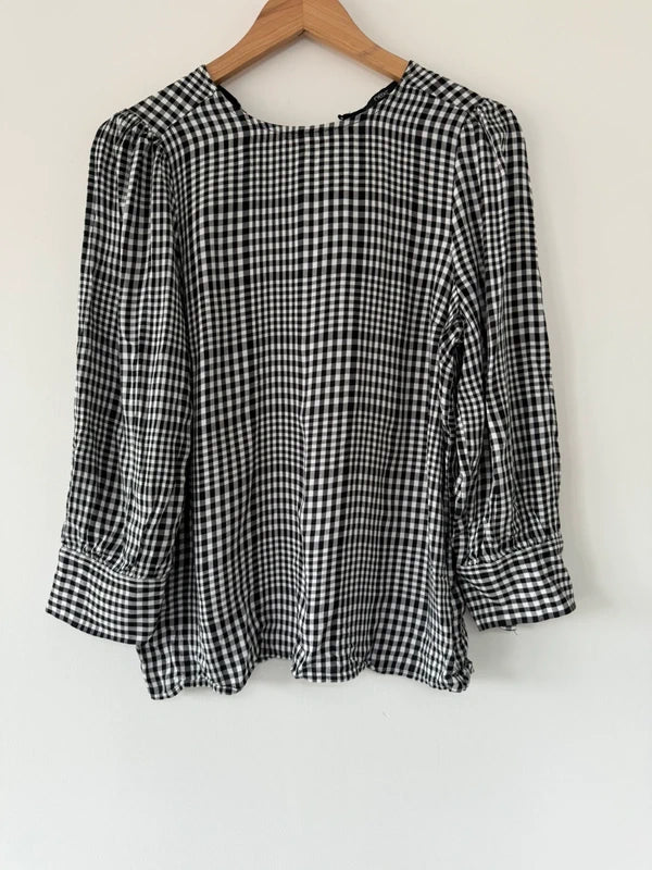 Next Black and White Chequered Top, preloved