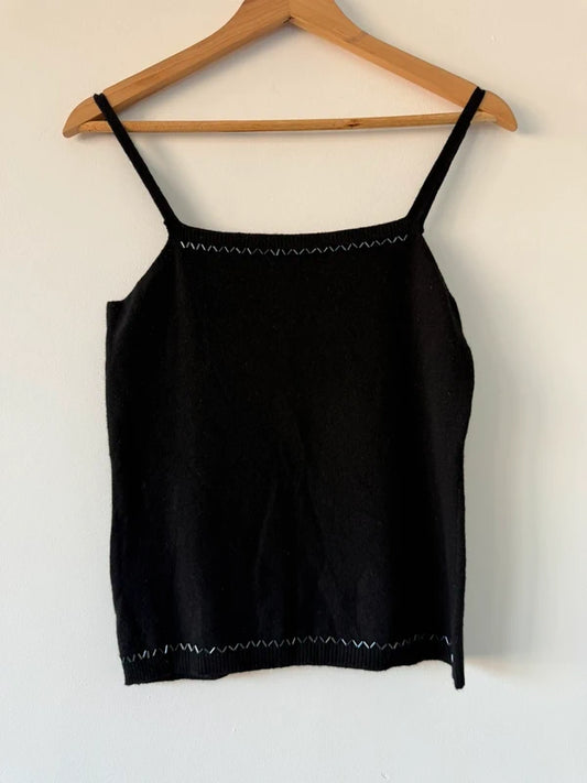 Soon Knitted Black Vest Beaded Cami Top, photo 2 of 5