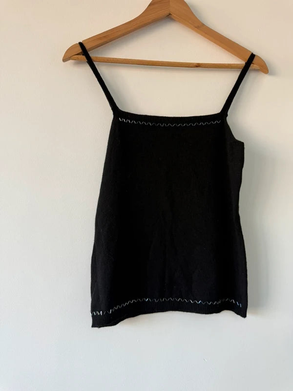 Soon Knitted Black Vest Beaded Cami Top, photo 5 of 5