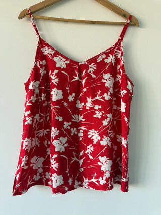Real Women Red Floral Cami Top, preloved