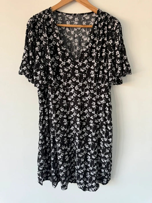 Matalan Black Floral Dress, photo 2 of 5