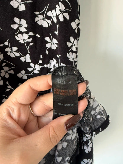 Matalan Black Floral Dress, photo 4 of 5