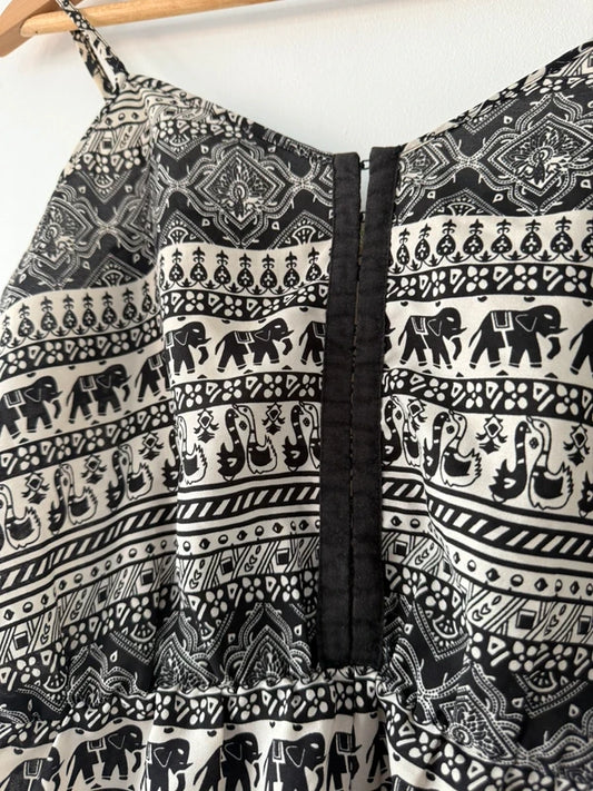 Black Pattered Playsuit Elephant Print Side Medium, photo 2 of 3