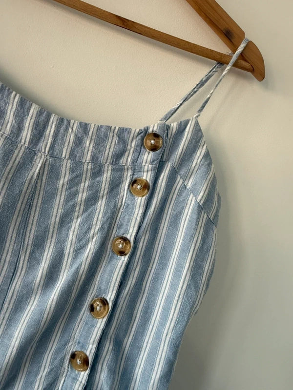 Primark Blue Striped Button Playsuit, photo 3 of 4