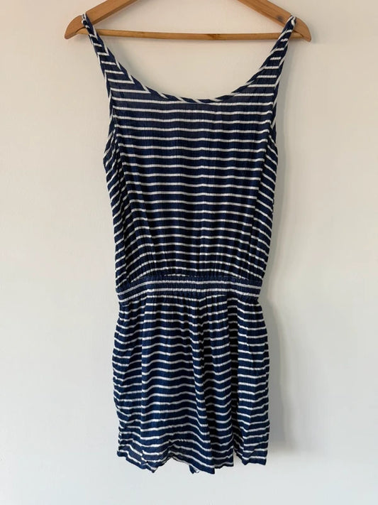 Next Beachwear Navy Striped Playsuit, preloved