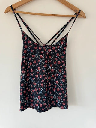 Hollister Navy Floral Cross Strap Cami Top, preloved