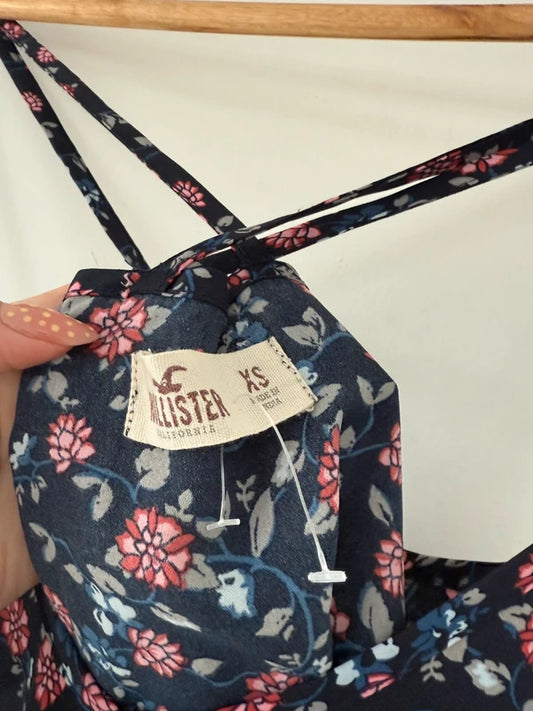 Hollister Navy Floral Cross Strap Cami Top, photo 2 of 4