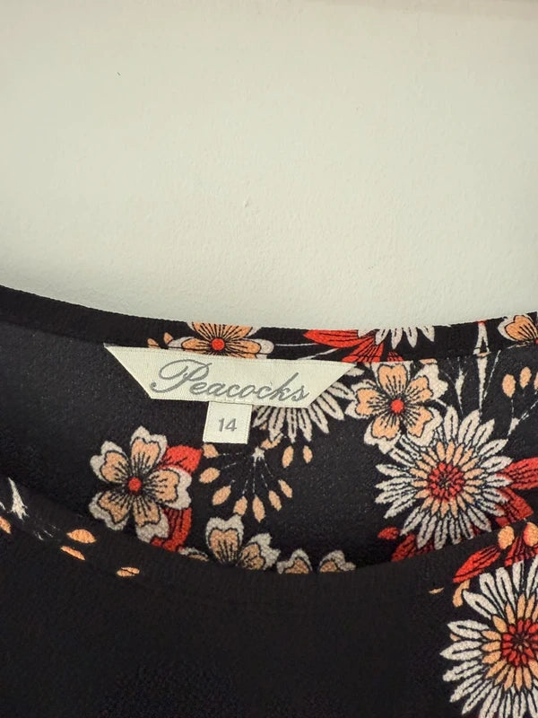 Peacocks Black and Floral Jumpsuit, photo 4 of 5