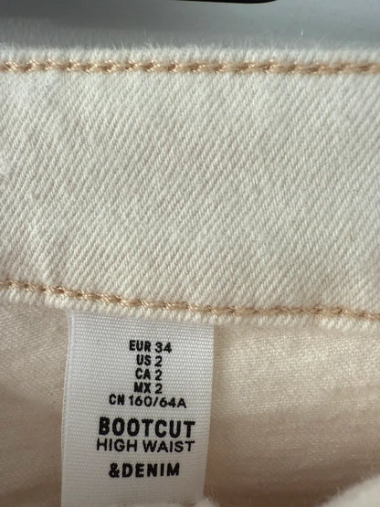 H&M Boot Cut High Waisted Cream Jeans EUR 34, photo 3 of 4