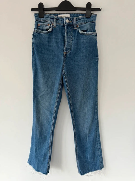 Zara Blue Skinny Wide Legged Jeans Size EUR 34, photo 2 of 5