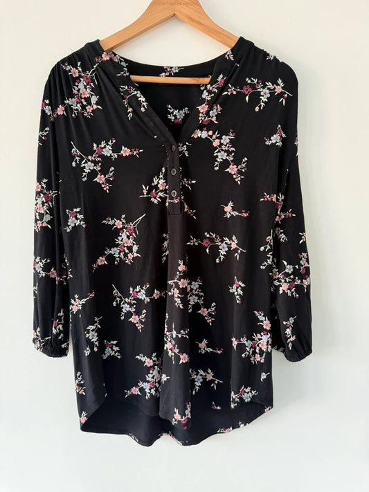 Roman Floral Shirt Blouse, preloved