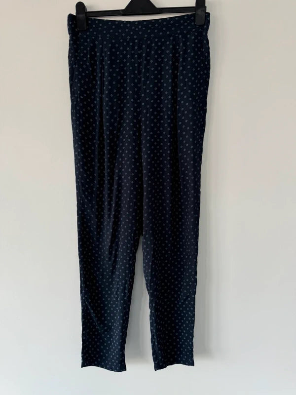 Marks and Spencer’s Blue Patterned Trousers Size 10 Long, preloved