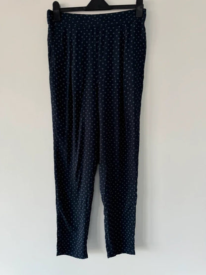 Marks and Spencer’s Blue Patterned Trousers Size 10 Long, preloved