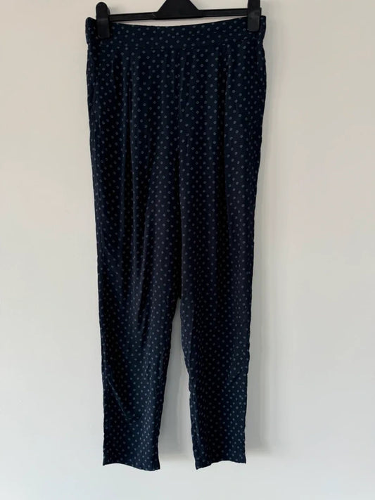 Marks and Spencer’s Blue Patterned Trousers Size 10 Long, preloved