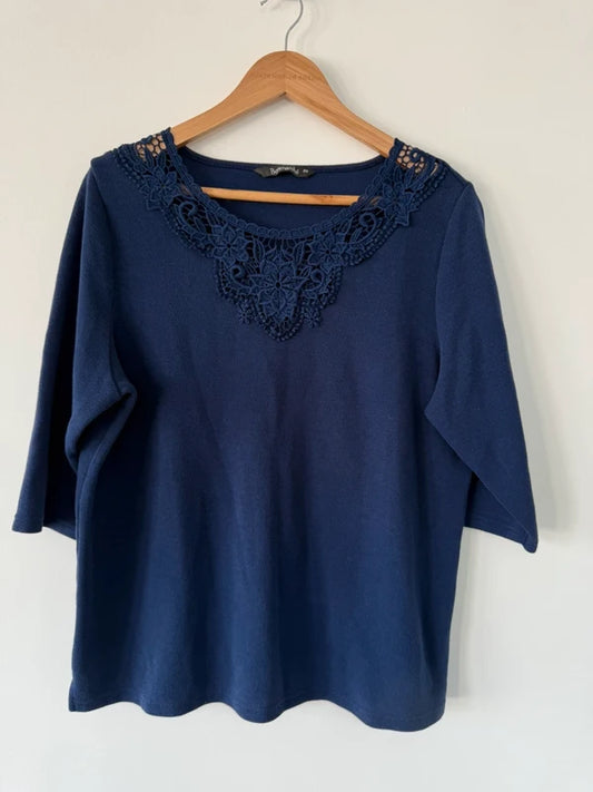 Bonmarche Navy Blue Top, preloved