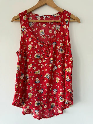 Vintage New Look Red Floral Cami Top, preloved
